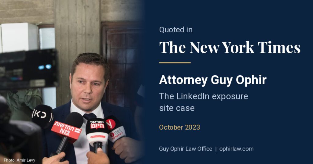 Attorney Guy Ophir, quoted in The New York Times on the LinkedIn exposure site case